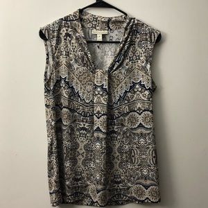 Dana Buchman white multicolor printed top